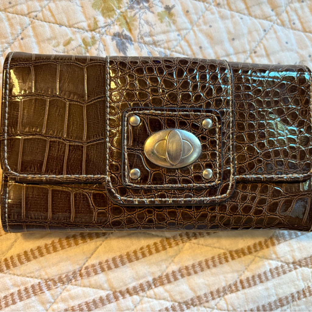 Brown Crocodile Embossed Wallet